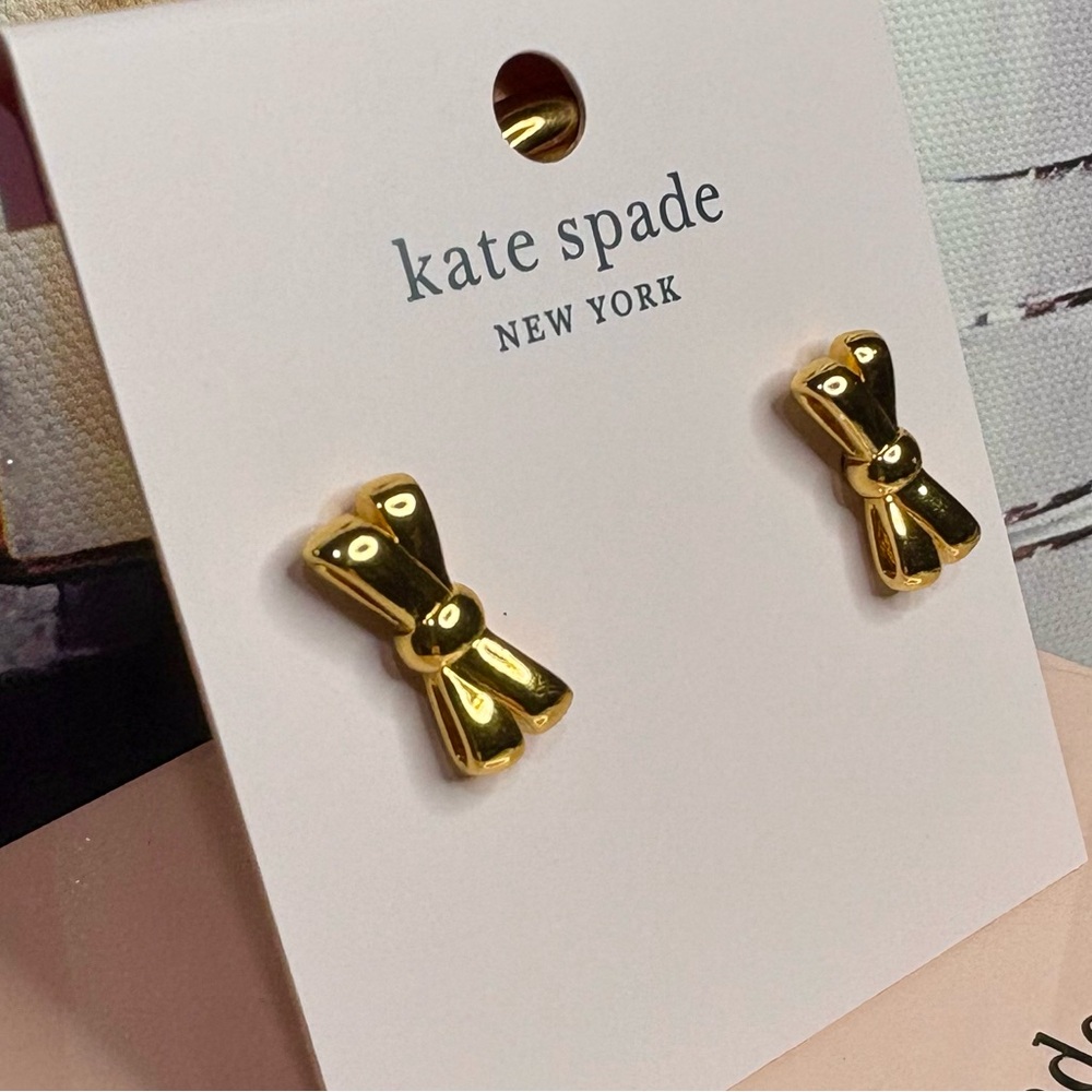 kate spade gold bow stud earrings